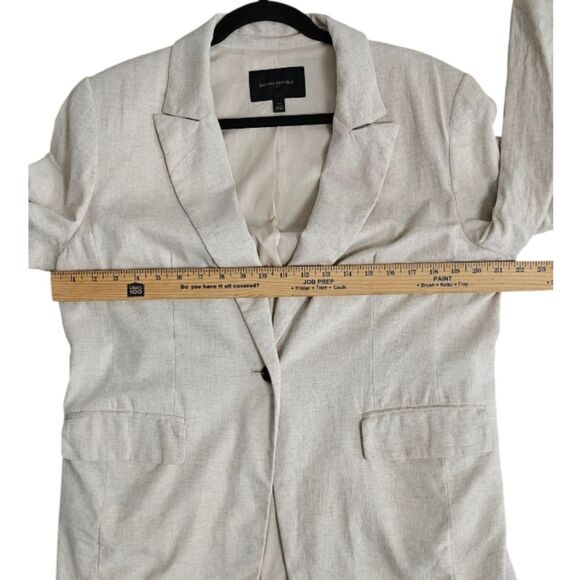 Banana Republic Women's Tan Linen Cotton Blend Blazer Suit Jacket - Picture 4 of 8
